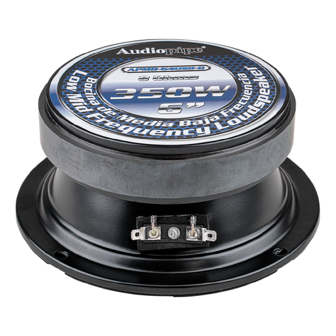  MEDIO  6.5 Pulgadas 350w 8 Ohm SELLADO AUDIOPIPE 95dB /  2 Pulgadas VC /  220Hz-11KHz 175w RMS /  STEEL BLACK DISEÑADO EN USA 