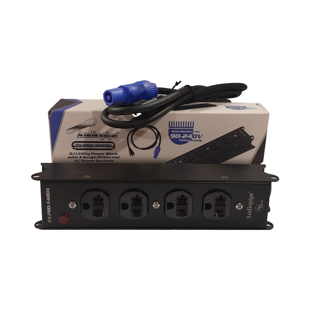  REGLETA PROFESIONAL 4 SALIDAS AC PROTECTOR 20 AMP/  BLOQUE DE ALIMENTACION PROFESIONAL  