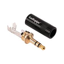  CONECTOR 3.5mm STEREO PLUG AUDIOPIPE MACHO /  NEGRO /  DORADO   
