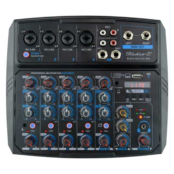  CONSOLA 6 CANALES D MINI ZEBRA BLUETOOTH/ USB/ MP3 PLAYER/ 48V/    